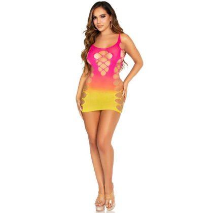 LEG AVENUE - MINI VESTIDO SEM COSTURA COM FENDAS SUNSET