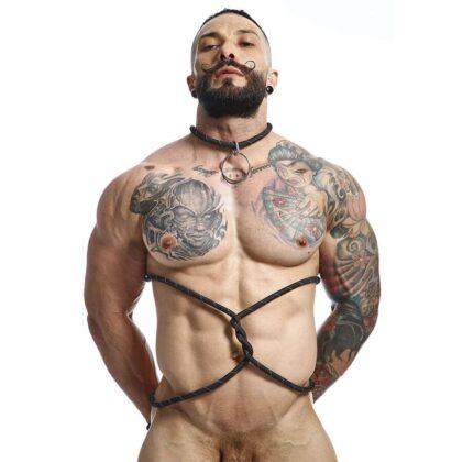 MOB - DNGEON CORDA PRETA COM ANEL PARA PÉNIS