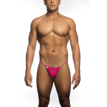 MOB - TANGA DE RENDA ROSA TAMANHO L/XL