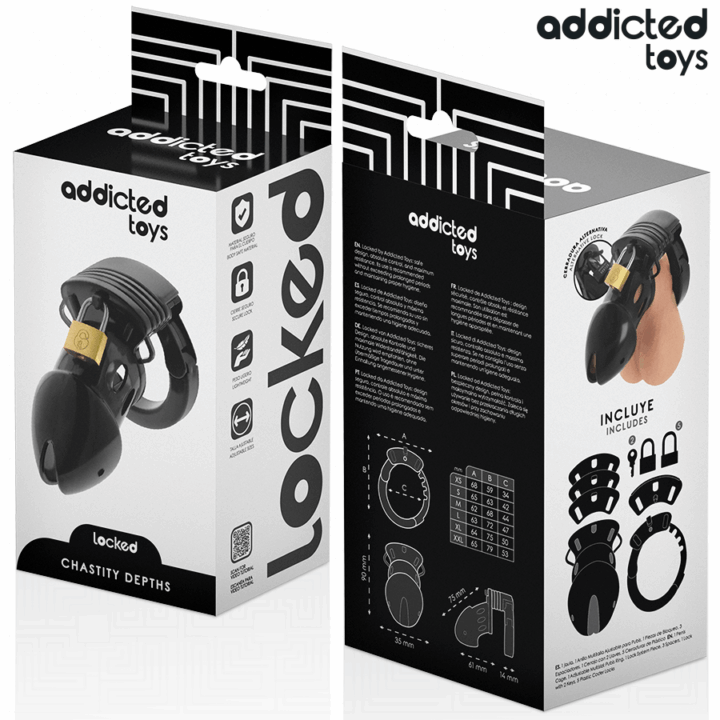 ADDICTED TOYS LOCKED - GAIOLA PARA PÊNIS CHASTITY DEPHHS 7,5 CM