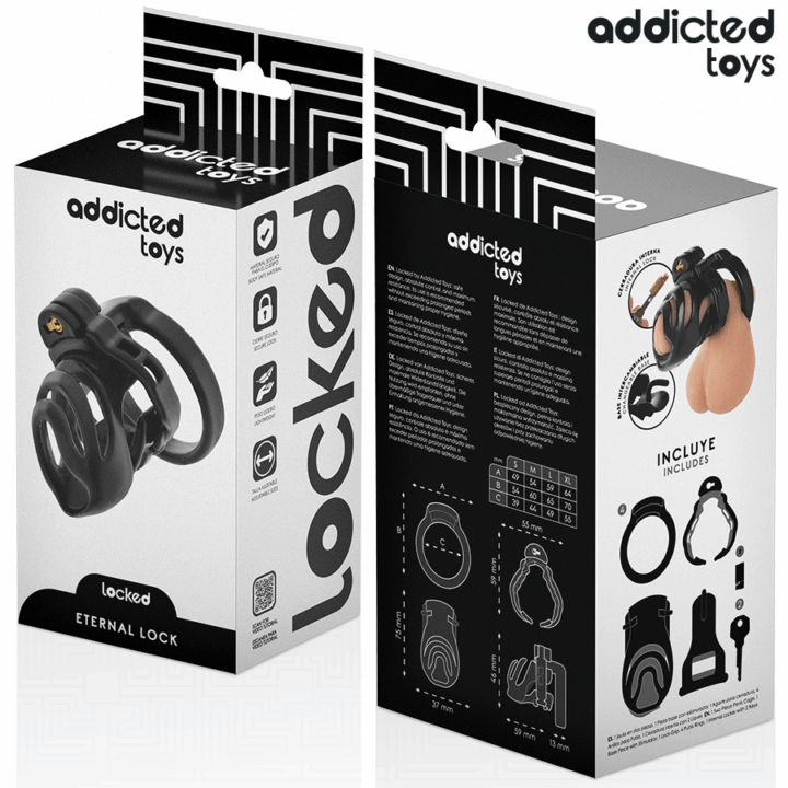 ADDICTED TOYS LOCKED - GAIOLA PARA PÊNIS COM TRAVA ETERNA 9 CM