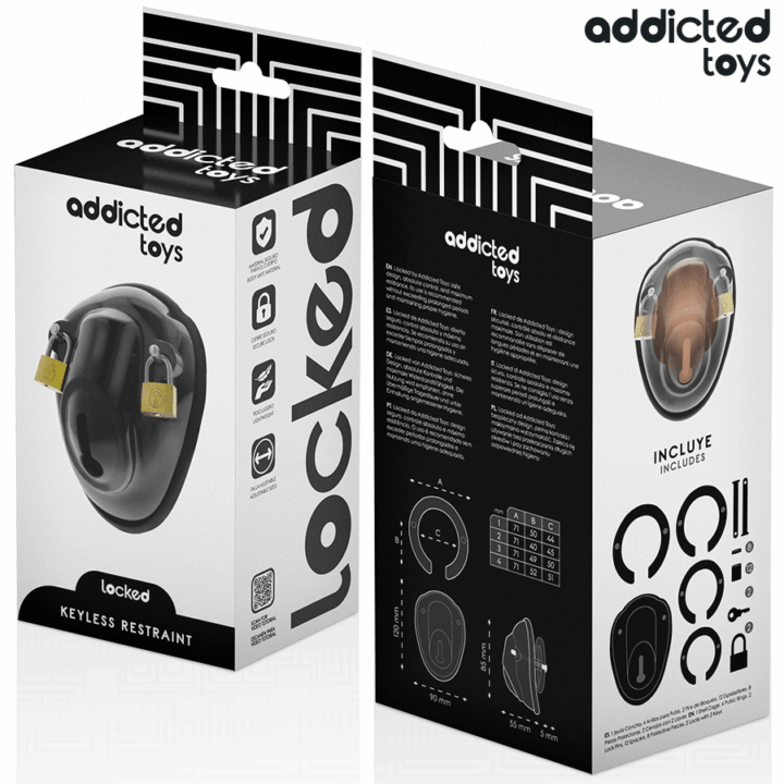 ADDICTED TOYS LOCKED - GAIOLA DE CONTENÇÃO SEM CHAVE PARA PÊNIS 11,5 CM