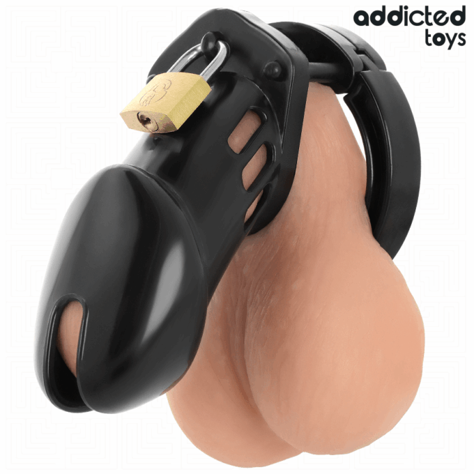 ADDICTED TOYS LOCKED - GAIOLA DE PÊNIS DE OBSIDIANA TAMANHO M