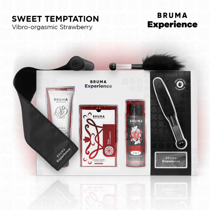 BRUMA XPERIENCE - KIT DE TENTAÇÃO VIBRO-ORGÁSMICA DE MORANGO DOCE