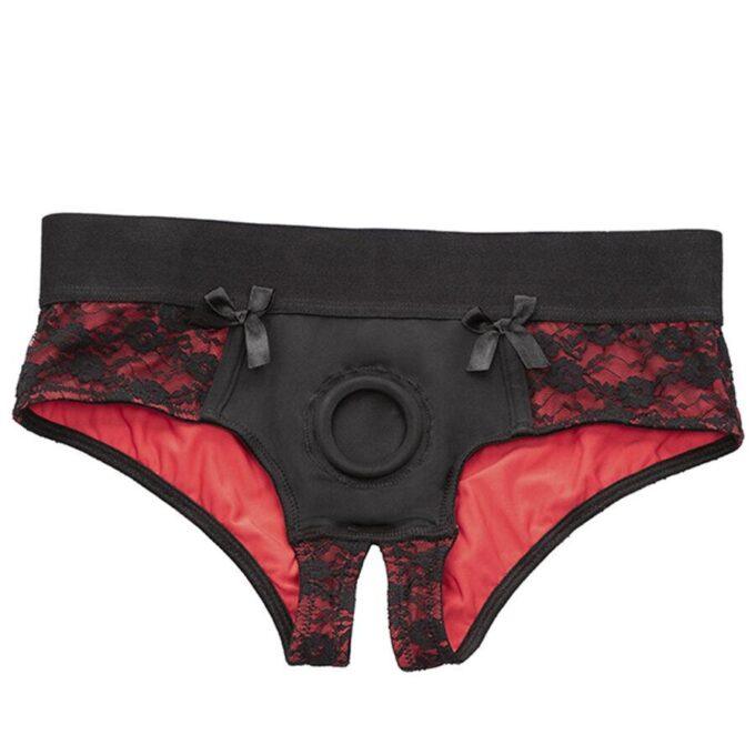 CALEXOTICS - CONJUNTO DE CALCINHAS SCANDAL SEM FUNDO COM DILDO TAMANHO L/XL