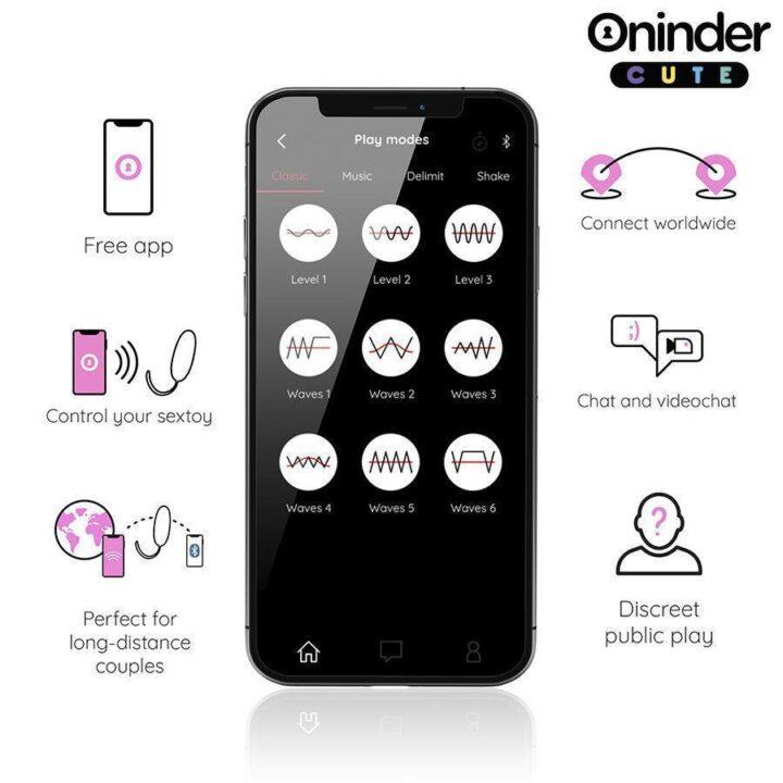 ONINDER CUTE - OVO VIBRO-GIRATÓRIO LOVE PLEASURE 360 SILICONE - APLICATIVO MUNDIAL GRATUITO