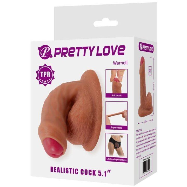 PRETTY LOVE - WARNELL DILDO ULTRA REALISTA E ELÁSTICO 9,5 CM MULATO