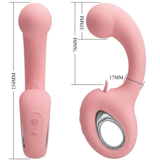 PRETTY LOVE - ERYNNYES VIBRADOR PONTO G + ESTIMULADOR DE CLITÓRIS 10 VIBRAÇÕES ROSA