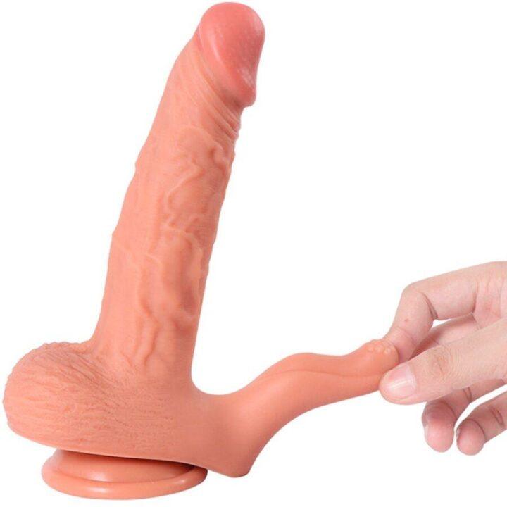 SHEQU - HAYDEN DILDO E ESTIMULADOR DE CLITÓRIS COM VIBRAÇÃO E CONTROLE REMOTO 16 CM