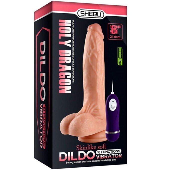 SHEQU - VIBRADOR HOLY DRAGON DILDO COM CONTROLE REMOTO 20,5 CM