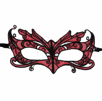 QUEEN LINGERIE - MSCARA DE RENDA COM DETALHES VERMELHOS
