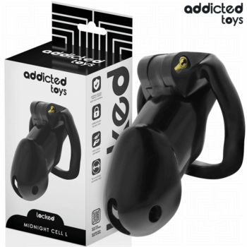 ADDICTED TOYS LOCKED - GAIOLA DE PÊNIS CELL MINDNIGHT TAMANHO L