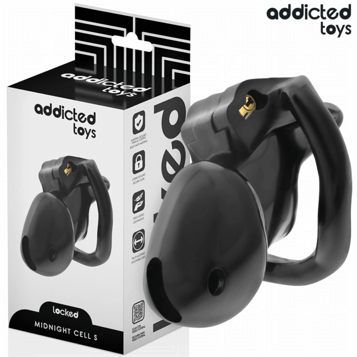 ADDICTED TOYS LOCKED - GAIOLA PARA PÊNIS CELL MINDNIGHT TAMANHO S 4.8 CM