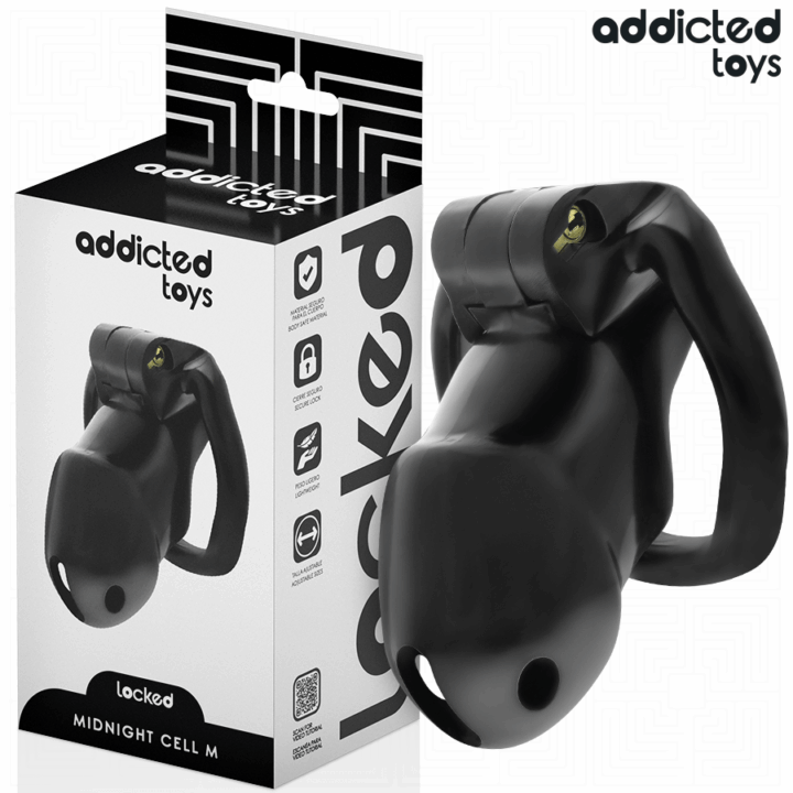 ADDICTED TOYS LOCKED - GAIOLA PARA PÊNIS CELL MINDNIGHT 4.2 CM TAMANHO M