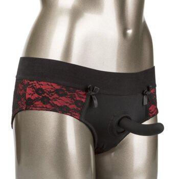 CALEXOTICS - CONJUNTO DE CALCINHAS SCANDAL CROTCHLESS COM DILDO TAMANHO P/M