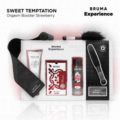 BRUMA XPERIENCE - KIT TENTAÇÃO DE MORANGO DOCE COM POTENCIALIZADOR DE ORGASMO