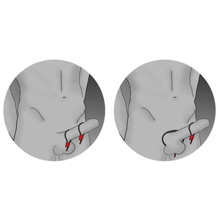 ELECTRASTIM - ANÉIS PENIANOS AJUSTÁVEIS PRESTIGE ELECTRA LOOPS VERMELHOS