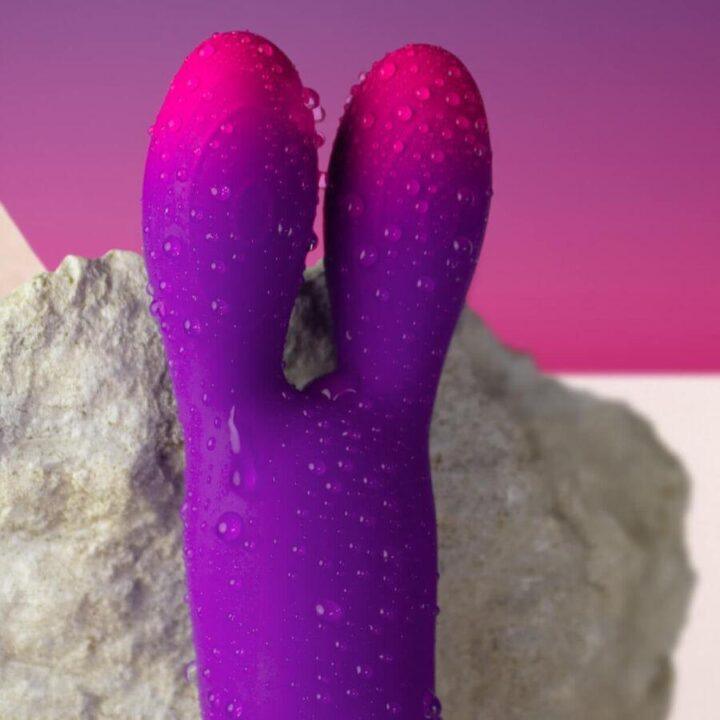ROCKS-OFF - VIBRADOR FLEXÍVEL GLO-GIRL BUNNY ROXO