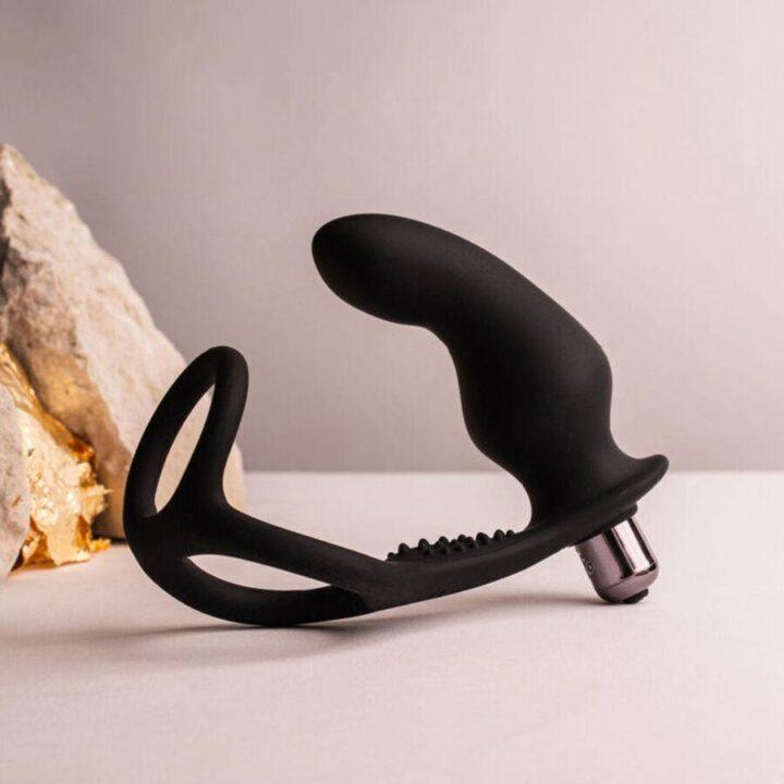 ROCKS-OFF - PLUG ANAL RO-ZEN RRO COM ANEL VIBRATÓRIO PARA PÊNIS PRETO