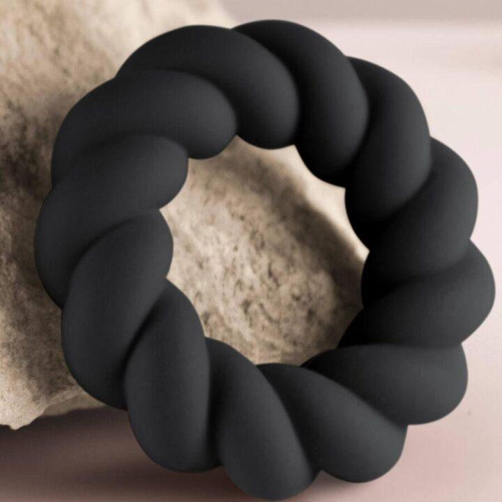 ROCKS-OFF - ANEL MASTURBADOR DE SILICONE PRETO TWIST