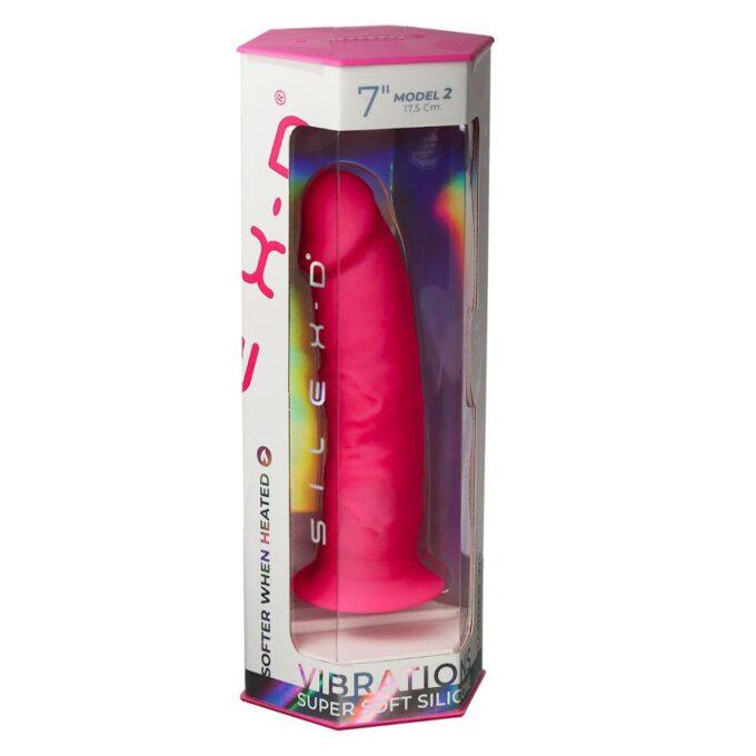 SILEXD - MODELO DE PÊNIS REALISTA 2 ROSA + CONTROLE REMOTO LRS 17 CM