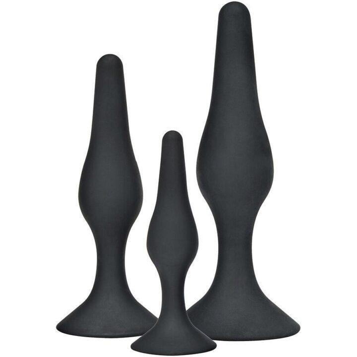 TOYJOY - ANAL PLAY CURVY COMPANIONS PLUG ANAL 3 PEÇAS PRETO