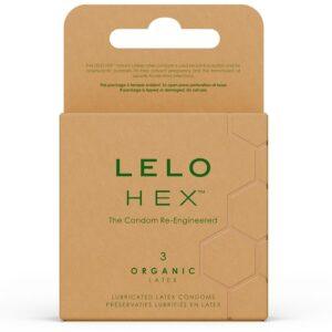 LELO - CAIXA DE PRESERVATIVOS ORGÂNICOS HEX 3 UNIDADES
