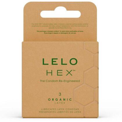 LELO - CAIXA DE PRESERVATIVOS ORGÂNICOS HEX 3 UNIDADES
