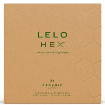 LELO - CAIXA DE PRESERVATIVOS ORGÂNICOS HEX 36 UNIDADES