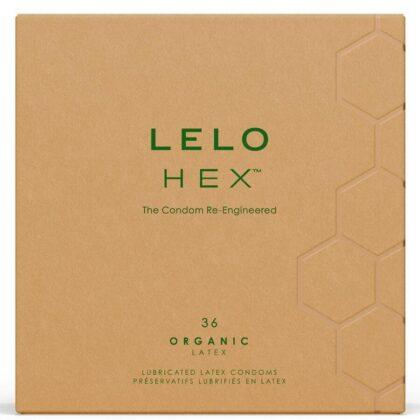 LELO - CAIXA DE PRESERVATIVOS ORGÂNICOS HEX 36 UNIDADES