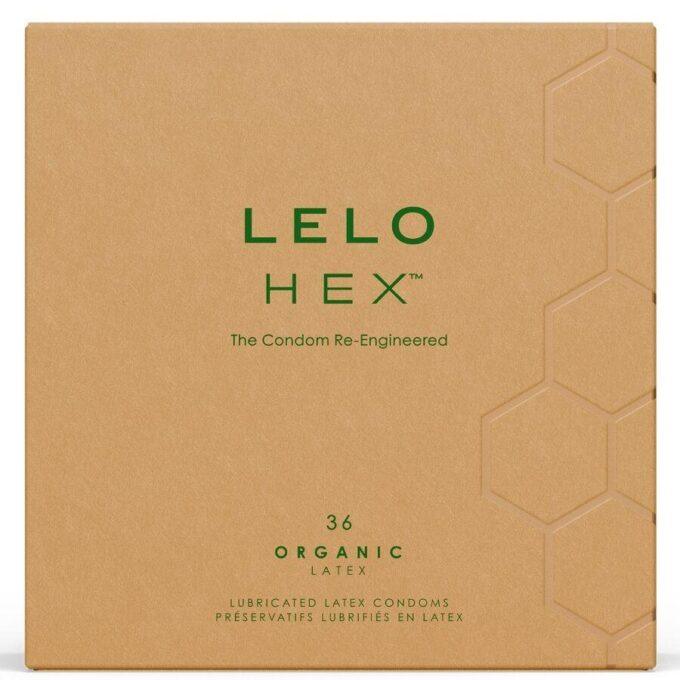 LELO - CAIXA DE PRESERVATIVOS ORGÂNICOS HEX 36 UNIDADES