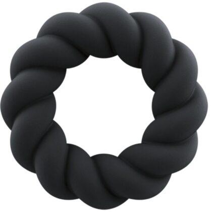 ROCKS-OFF - ANEL MASTURBADOR DE SILICONE PRETO TWIST