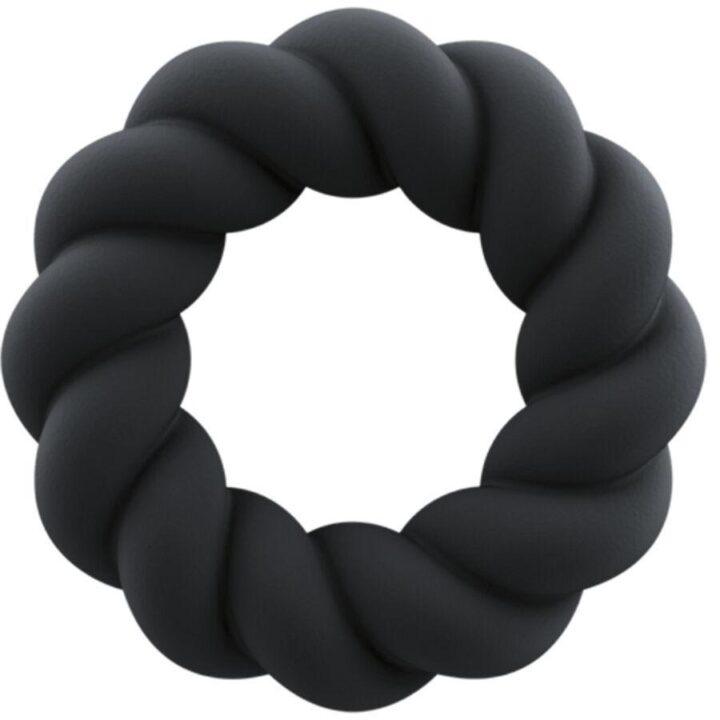 ROCKS-OFF - ANEL MASTURBADOR DE SILICONE PRETO TWIST