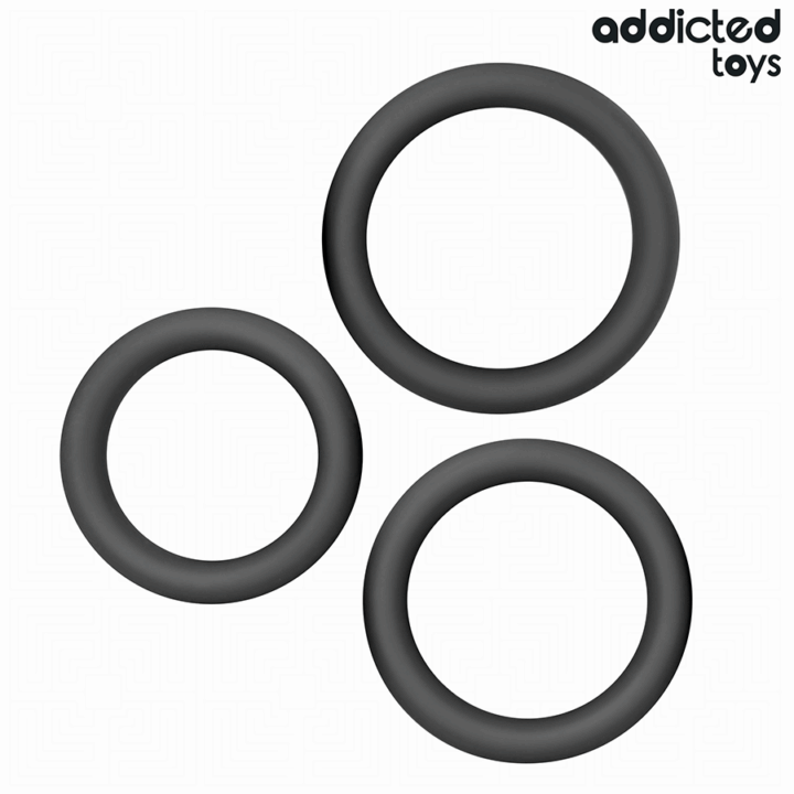 ADDICTED TOYS - CONJUNTO DE ANÉIS PLANOS DE SILICONE