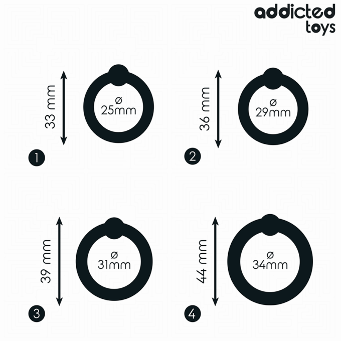 ADDICTED TOYS - CONJUNTO DE ANÉIS DE SILICONE DE PRESSÃO