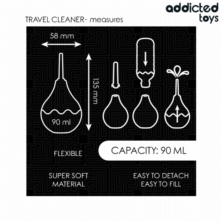ADDICTED TOYS - LIMPADOR ANAL DE VIAGEM TAMANHO S 90 ML
