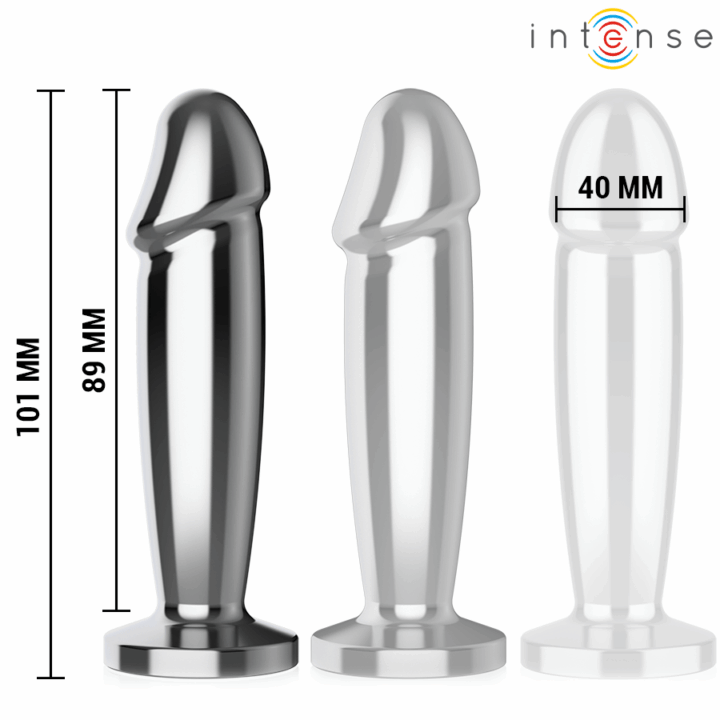 INTENSE - PLUG ANAL 10 VIBRAÇÕES DILDO DE METAL COM CONTROLE REMOTO M