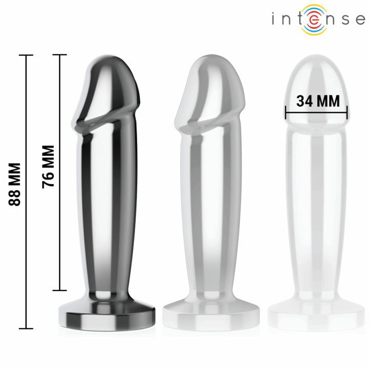 INTENSE - PLUG ANAL 10 VIBRAÇÕES DILDO DE METAL COM CONTROLE REMOTO S