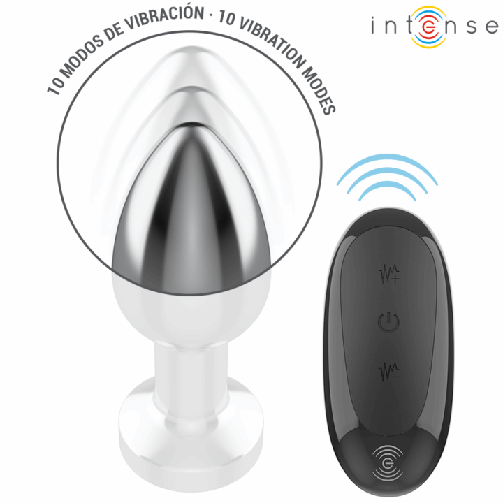 INTENSE - PLUG ANAL 10 VIBRAÇÕES METAL COM CONTROLE REMOTO M