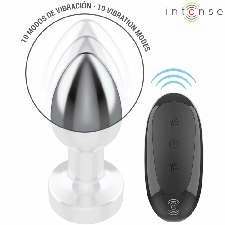INTENSE - PLUG ANAL 10 VIBRAÇÕES METAL COM CONTROLE REMOTO S
