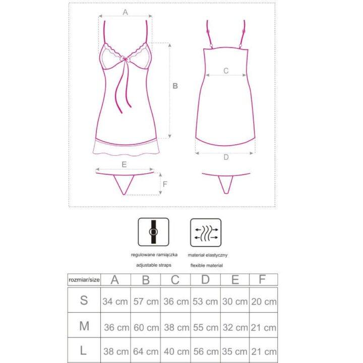 LIVCO CORSETTI FASHION - LUISE 1710 BABYDOLL + TANGA PRETA GG