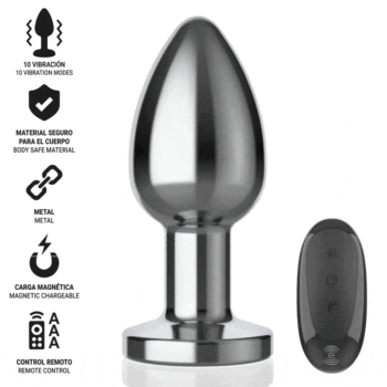 INTENSE - PLUG ANAL 10 VIBRAÇÕES METAL COM CONTROLE REMOTO L