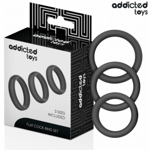 ADDICTED TOYS - CONJUNTO DE ANÉIS PLANOS DE SILICONE