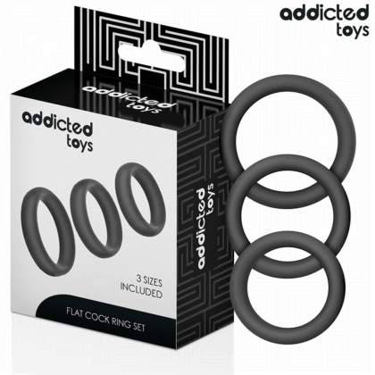 ADDICTED TOYS - CONJUNTO DE ANÉIS PLANOS DE SILICONE