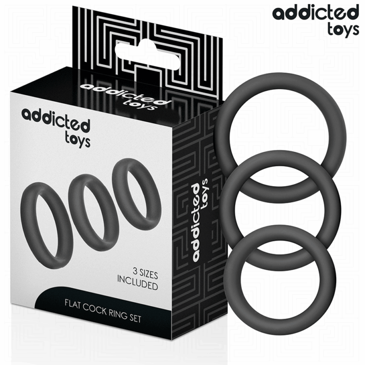 ADDICTED TOYS - CONJUNTO DE ANÉIS PLANOS DE SILICONE