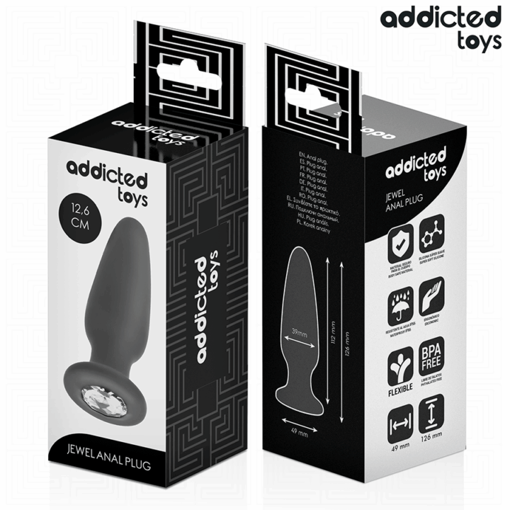 ADDICTED TOYS - PLUG ANAL COM JOIA TAMANHO L 12,6 CM