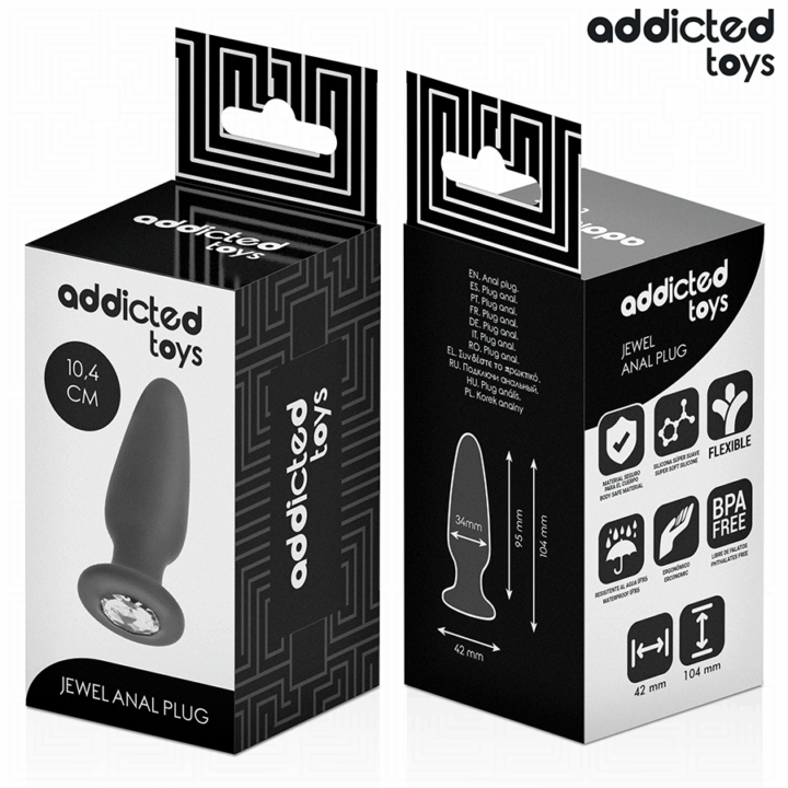 ADDICTED TOYS - PLUG ANAL COM JOIA TAMANHO M 10,4 CM