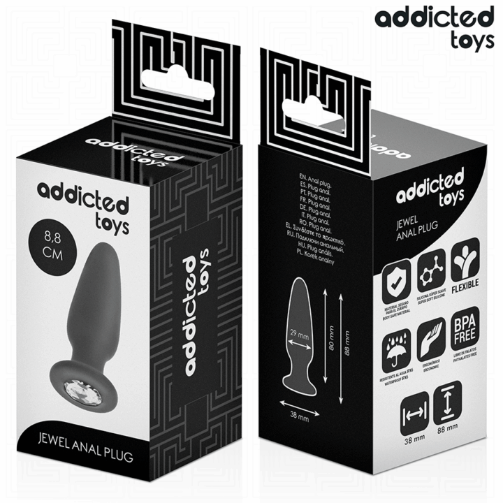 ADDICTED TOYS - PLUG ANAL COM JOIA TAMANHO S 8,8 CM