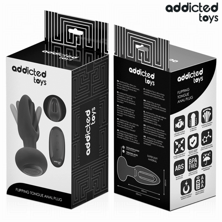 ADDICTED TOYS - PLUG ANAL COM LÍNGUA VIBRATÓRIA E CONTROLE REMOTO
