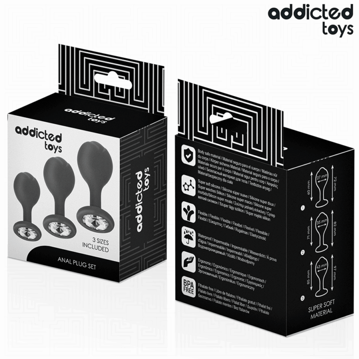 ADDICTED TOYS - CONJUNTO DE 3 PLUG ANAL COM JOIA